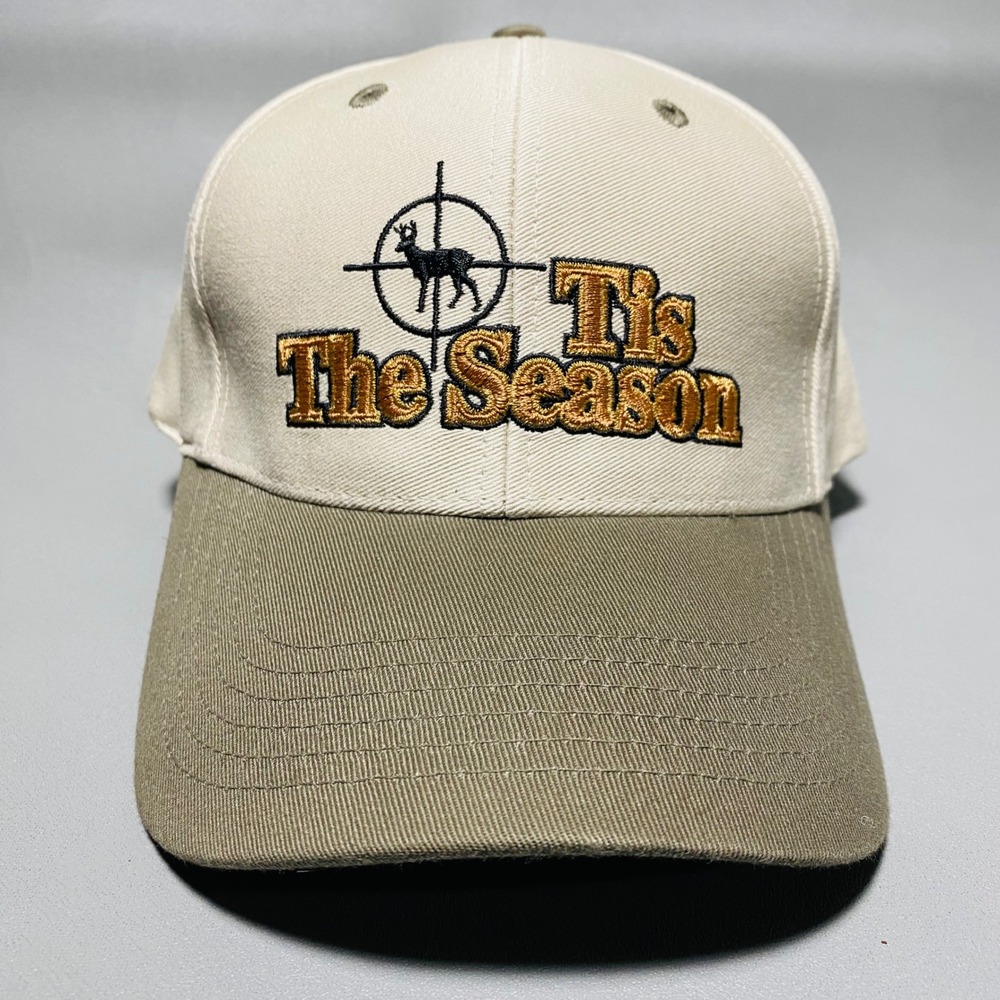 Outdoor Cap Hunting Hat Mens OSFM Tan Olive Tis The Season Deer Snapback